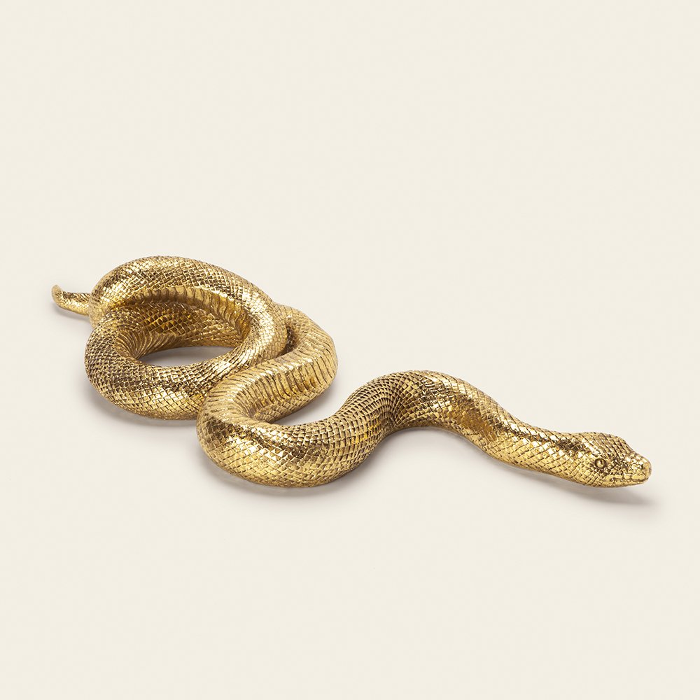 Escultura Serpente preta 40 cm - Importados Lili